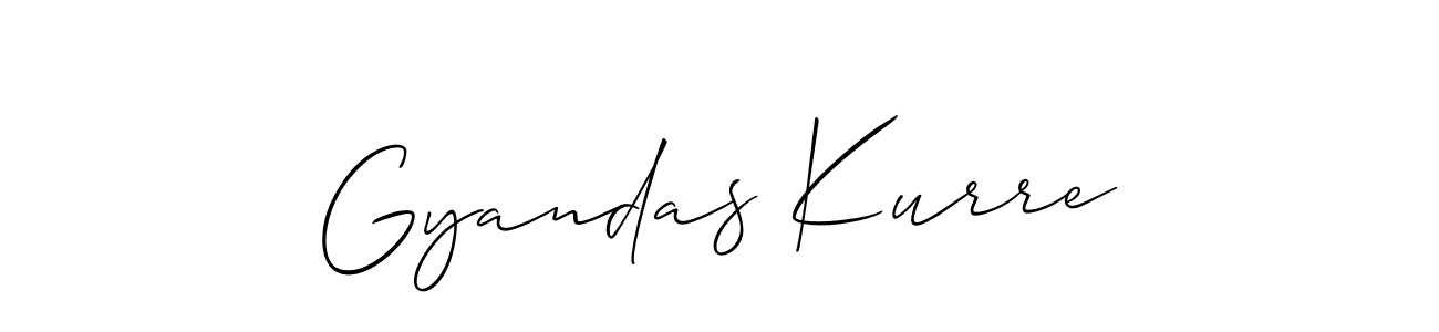 This is the best signature style for the Gyandas Kurre name. Also you like these signature font (Allison_Script). Mix name signature. Gyandas Kurre signature style 2 images and pictures png