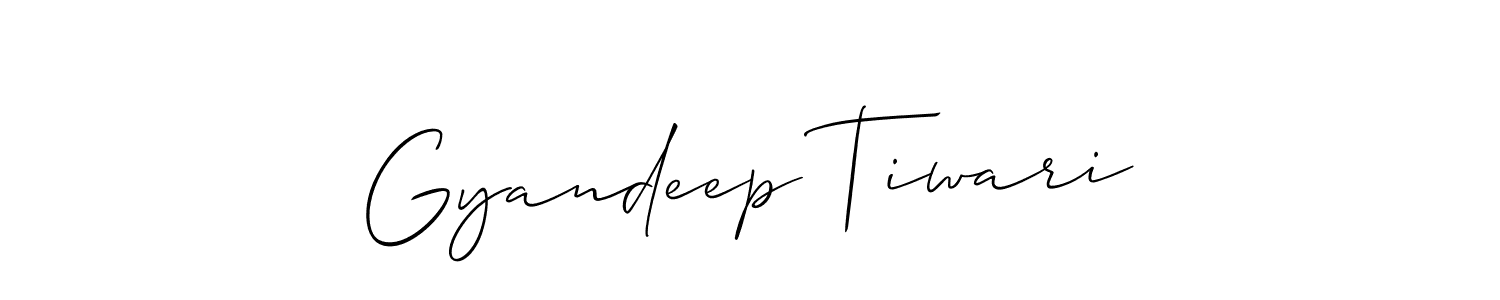 You should practise on your own different ways (Allison_Script) to write your name (Gyandeep Tiwari) in signature. don't let someone else do it for you. Gyandeep Tiwari signature style 2 images and pictures png