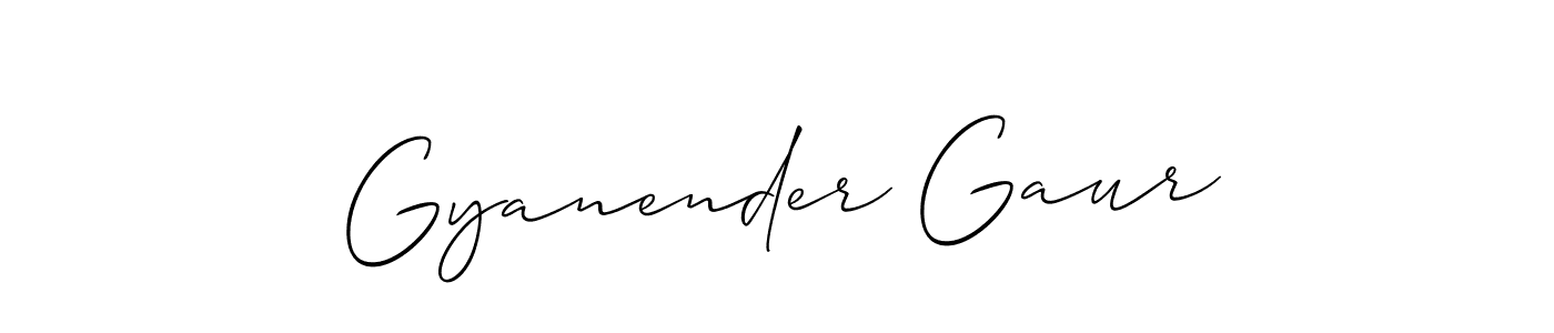 Gyanender Gaur stylish signature style. Best Handwritten Sign (Allison_Script) for my name. Handwritten Signature Collection Ideas for my name Gyanender Gaur. Gyanender Gaur signature style 2 images and pictures png