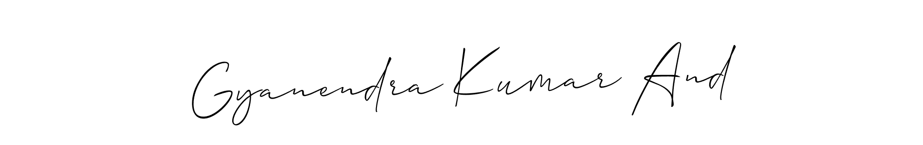 Allison_Script is a professional signature style that is perfect for those who want to add a touch of class to their signature. It is also a great choice for those who want to make their signature more unique. Get Gyanendra Kumar And name to fancy signature for free. Gyanendra Kumar And signature style 2 images and pictures png