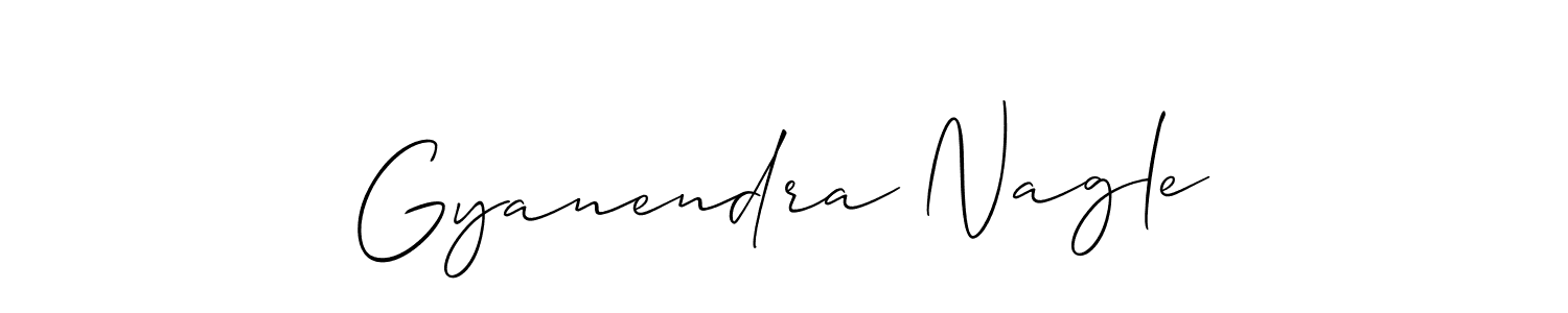 How to make Gyanendra Nagle name signature. Use Allison_Script style for creating short signs online. This is the latest handwritten sign. Gyanendra Nagle signature style 2 images and pictures png