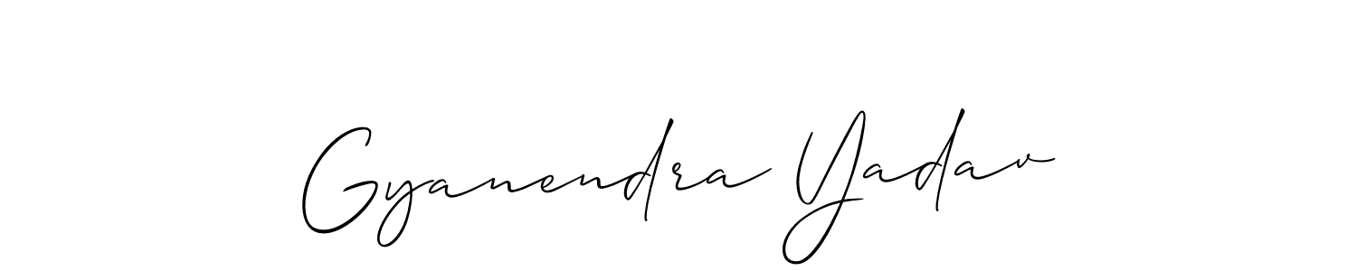 How to make Gyanendra Yadav name signature. Use Allison_Script style for creating short signs online. This is the latest handwritten sign. Gyanendra Yadav signature style 2 images and pictures png