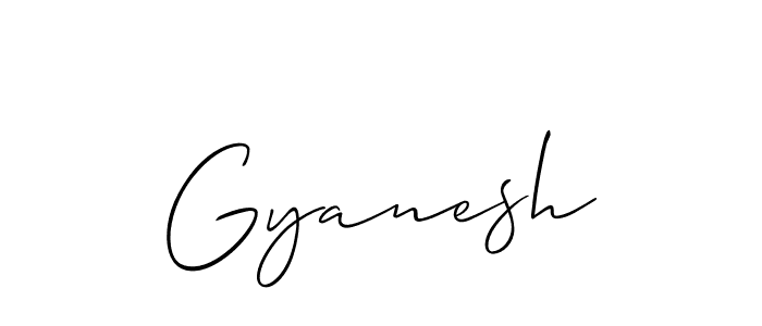 How to make Gyanesh name signature. Use Allison_Script style for creating short signs online. This is the latest handwritten sign. Gyanesh signature style 2 images and pictures png