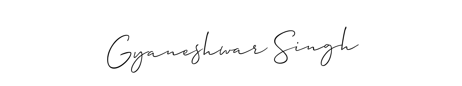 Allison_Script is a professional signature style that is perfect for those who want to add a touch of class to their signature. It is also a great choice for those who want to make their signature more unique. Get Gyaneshwar Singh name to fancy signature for free. Gyaneshwar Singh signature style 2 images and pictures png