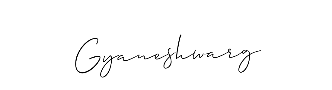 The best way (Allison_Script) to make a short signature is to pick only two or three words in your name. The name Gyaneshwarg include a total of six letters. For converting this name. Gyaneshwarg signature style 2 images and pictures png