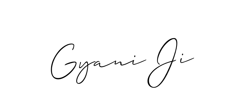 How to make Gyani Ji signature? Allison_Script is a professional autograph style. Create handwritten signature for Gyani Ji name. Gyani Ji signature style 2 images and pictures png