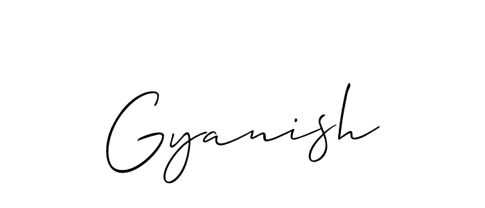 Create a beautiful signature design for name Gyanish. With this signature (Allison_Script) fonts, you can make a handwritten signature for free. Gyanish signature style 2 images and pictures png