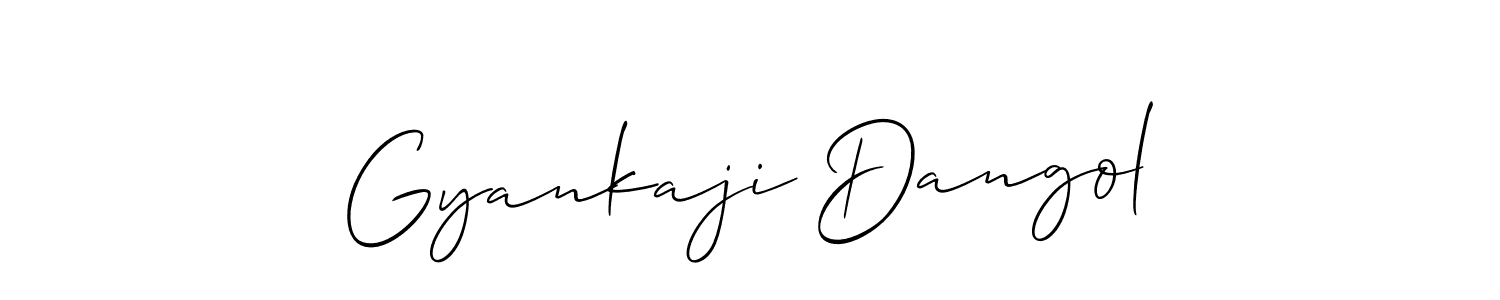 It looks lik you need a new signature style for name Gyankaji Dangol. Design unique handwritten (Allison_Script) signature with our free signature maker in just a few clicks. Gyankaji Dangol signature style 2 images and pictures png