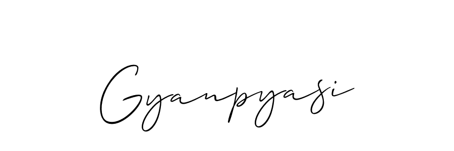 The best way (Allison_Script) to make a short signature is to pick only two or three words in your name. The name Gyanpyasi include a total of six letters. For converting this name. Gyanpyasi signature style 2 images and pictures png