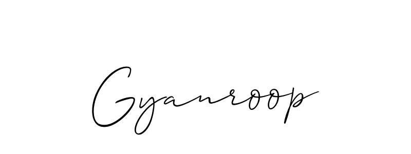 Use a signature maker to create a handwritten signature online. With this signature software, you can design (Allison_Script) your own signature for name Gyanroop. Gyanroop signature style 2 images and pictures png