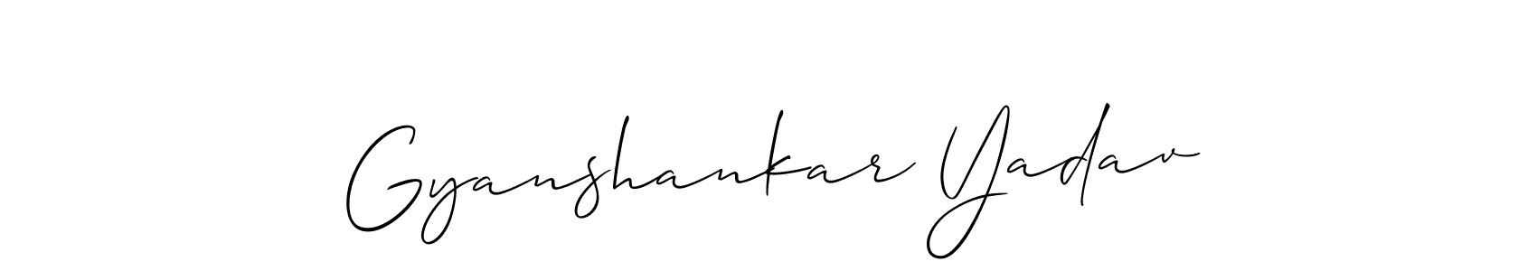 How to make Gyanshankar Yadav signature? Allison_Script is a professional autograph style. Create handwritten signature for Gyanshankar Yadav name. Gyanshankar Yadav signature style 2 images and pictures png
