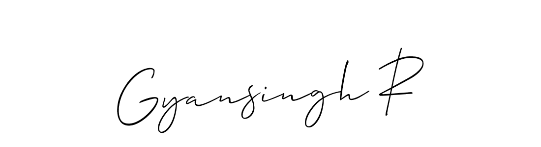 Also You can easily find your signature by using the search form. We will create Gyansingh R name handwritten signature images for you free of cost using Allison_Script sign style. Gyansingh R signature style 2 images and pictures png