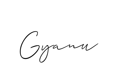 Create a beautiful signature design for name Gyanu. With this signature (Allison_Script) fonts, you can make a handwritten signature for free. Gyanu signature style 2 images and pictures png