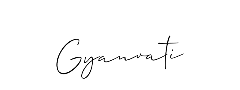 Create a beautiful signature design for name Gyanvati. With this signature (Allison_Script) fonts, you can make a handwritten signature for free. Gyanvati signature style 2 images and pictures png