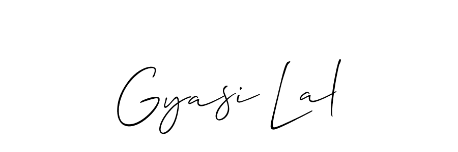 Allison_Script is a professional signature style that is perfect for those who want to add a touch of class to their signature. It is also a great choice for those who want to make their signature more unique. Get Gyasi Lal name to fancy signature for free. Gyasi Lal signature style 2 images and pictures png