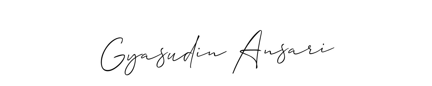 It looks lik you need a new signature style for name Gyasudin Ansari. Design unique handwritten (Allison_Script) signature with our free signature maker in just a few clicks. Gyasudin Ansari signature style 2 images and pictures png