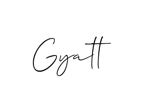 How to Draw Gyatt signature style? Allison_Script is a latest design signature styles for name Gyatt. Gyatt signature style 2 images and pictures png