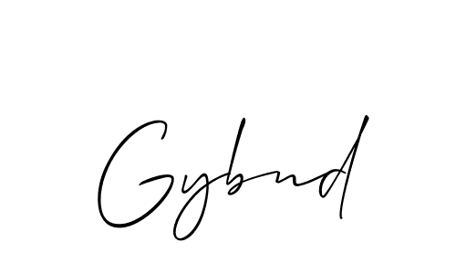 The best way (Allison_Script) to make a short signature is to pick only two or three words in your name. The name Gybnd include a total of six letters. For converting this name. Gybnd signature style 2 images and pictures png