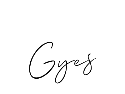 How to make Gyes signature? Allison_Script is a professional autograph style. Create handwritten signature for Gyes name. Gyes signature style 2 images and pictures png