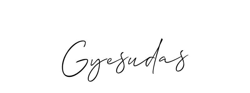 Similarly Allison_Script is the best handwritten signature design. Signature creator online .You can use it as an online autograph creator for name Gyesudas. Gyesudas signature style 2 images and pictures png