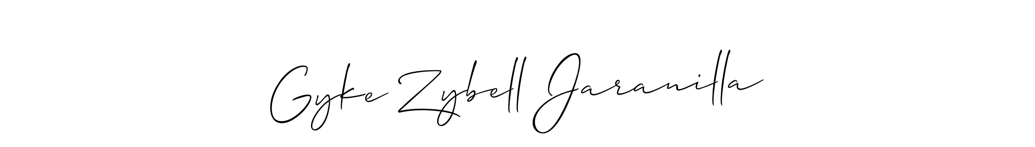 Create a beautiful signature design for name Gyke Zybell Jaranilla. With this signature (Allison_Script) fonts, you can make a handwritten signature for free. Gyke Zybell Jaranilla signature style 2 images and pictures png