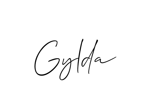 Design your own signature with our free online signature maker. With this signature software, you can create a handwritten (Allison_Script) signature for name Gylda. Gylda signature style 2 images and pictures png