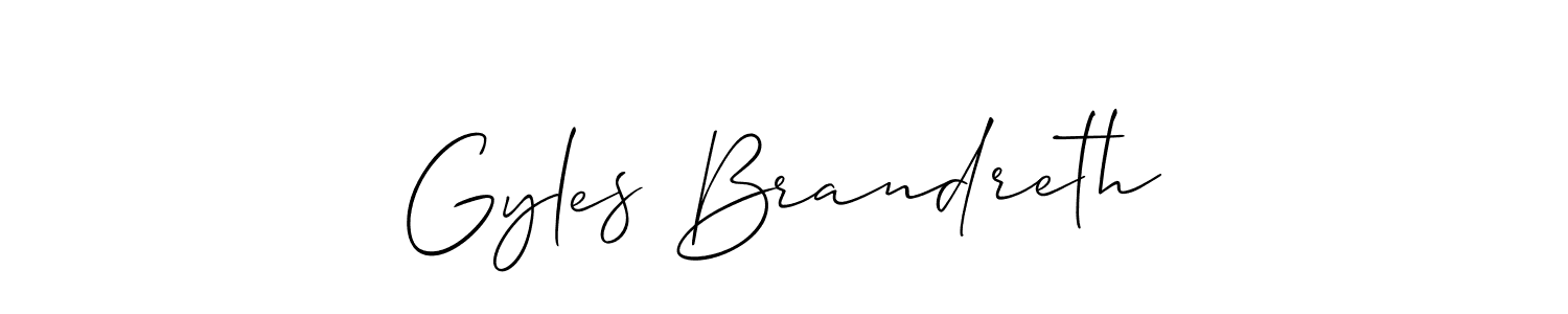 How to make Gyles Brandreth signature? Allison_Script is a professional autograph style. Create handwritten signature for Gyles Brandreth name. Gyles Brandreth signature style 2 images and pictures png