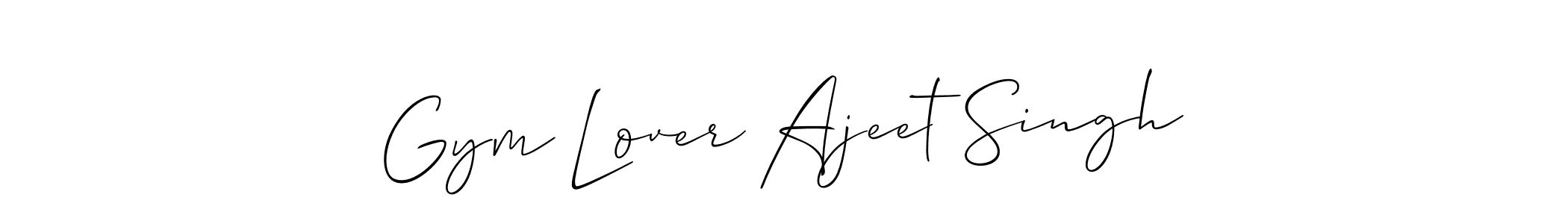 Also You can easily find your signature by using the search form. We will create Gym Lover Ajeet Singh name handwritten signature images for you free of cost using Allison_Script sign style. Gym Lover Ajeet Singh signature style 2 images and pictures png