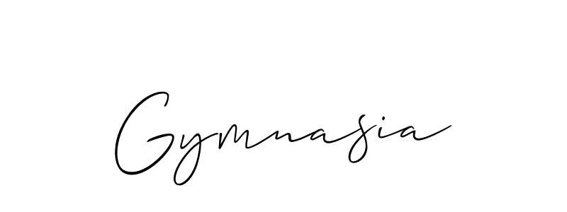 How to make Gymnasia signature? Allison_Script is a professional autograph style. Create handwritten signature for Gymnasia name. Gymnasia signature style 2 images and pictures png