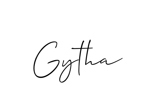 Use a signature maker to create a handwritten signature online. With this signature software, you can design (Allison_Script) your own signature for name Gytha. Gytha signature style 2 images and pictures png