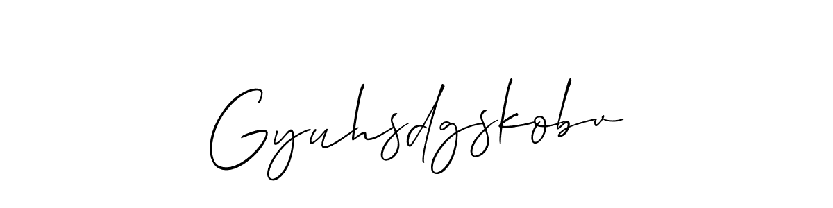 You should practise on your own different ways (Allison_Script) to write your name (Gyuhsdgskobv) in signature. don't let someone else do it for you. Gyuhsdgskobv signature style 2 images and pictures png