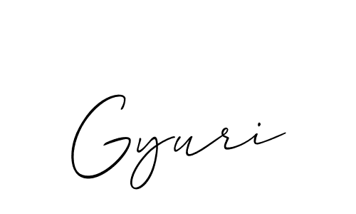 The best way (Allison_Script) to make a short signature is to pick only two or three words in your name. The name Gyuri include a total of six letters. For converting this name. Gyuri signature style 2 images and pictures png