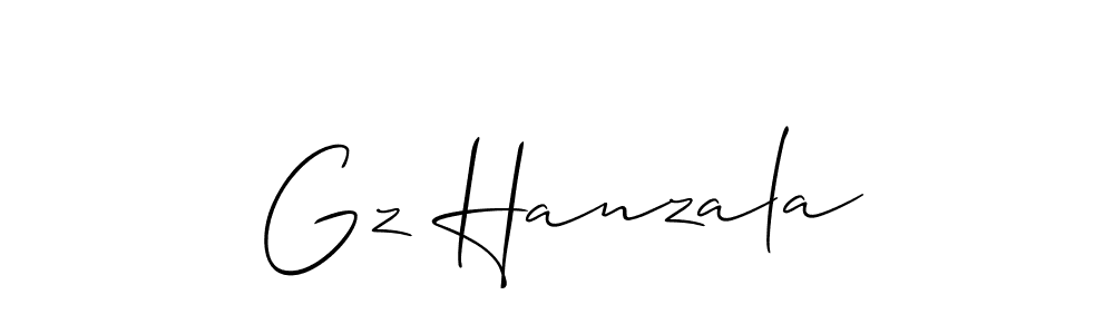 Create a beautiful signature design for name Gz Hanzala. With this signature (Allison_Script) fonts, you can make a handwritten signature for free. Gz Hanzala signature style 2 images and pictures png
