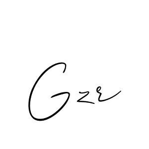 Make a beautiful signature design for name Gzr. With this signature (Allison_Script) style, you can create a handwritten signature for free. Gzr signature style 2 images and pictures png