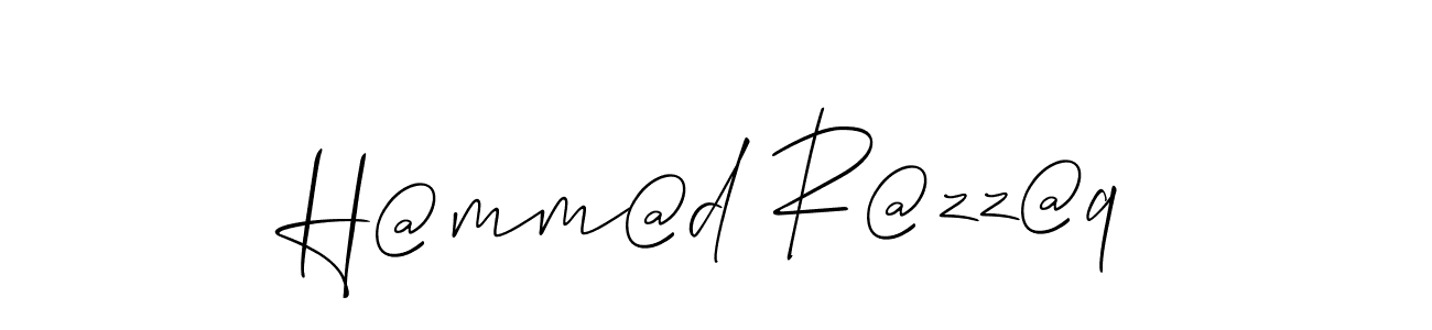 Create a beautiful signature design for name H@mm@d R@zz@q. With this signature (Allison_Script) fonts, you can make a handwritten signature for free. H@mm@d R@zz@q signature style 2 images and pictures png