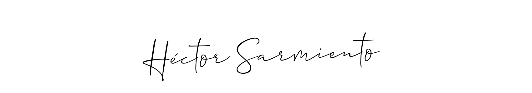 How to Draw Héctor Sarmiento signature style? Allison_Script is a latest design signature styles for name Héctor Sarmiento. Héctor Sarmiento signature style 2 images and pictures png