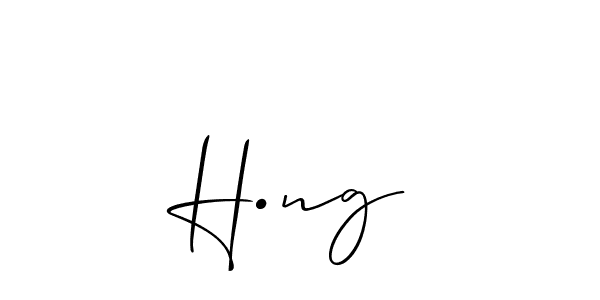 Make a beautiful signature design for name H•ng. With this signature (Allison_Script) style, you can create a handwritten signature for free. H•ng signature style 2 images and pictures png