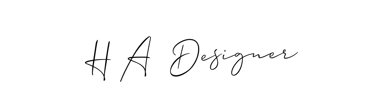 Create a beautiful signature design for name H A  Designer. With this signature (Allison_Script) fonts, you can make a handwritten signature for free. H A  Designer signature style 2 images and pictures png