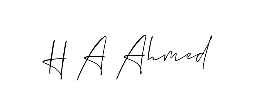 Create a beautiful signature design for name H A Ahmed. With this signature (Allison_Script) fonts, you can make a handwritten signature for free. H A Ahmed signature style 2 images and pictures png