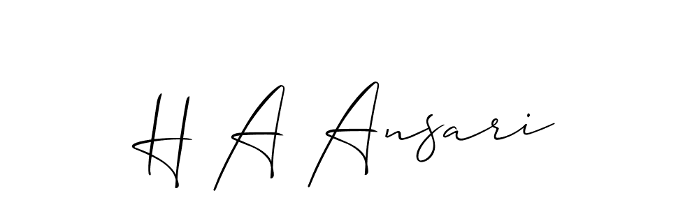 Also we have H A Ansari name is the best signature style. Create professional handwritten signature collection using Allison_Script autograph style. H A Ansari signature style 2 images and pictures png