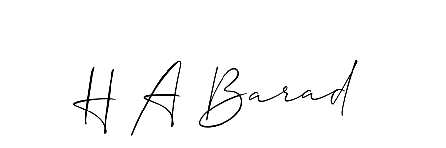 Make a short H A Barad signature style. Manage your documents anywhere anytime using Allison_Script. Create and add eSignatures, submit forms, share and send files easily. H A Barad signature style 2 images and pictures png