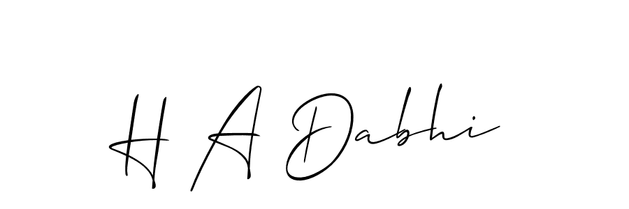 Allison_Script is a professional signature style that is perfect for those who want to add a touch of class to their signature. It is also a great choice for those who want to make their signature more unique. Get H A Dabhi name to fancy signature for free. H A Dabhi signature style 2 images and pictures png