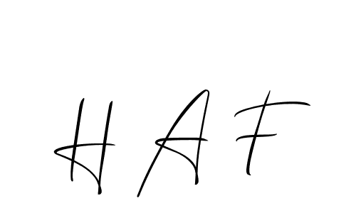 Make a beautiful signature design for name H A F. Use this online signature maker to create a handwritten signature for free. H A F signature style 2 images and pictures png
