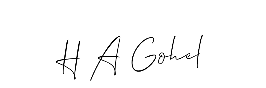 Design your own signature with our free online signature maker. With this signature software, you can create a handwritten (Allison_Script) signature for name H A Gohel. H A Gohel signature style 2 images and pictures png