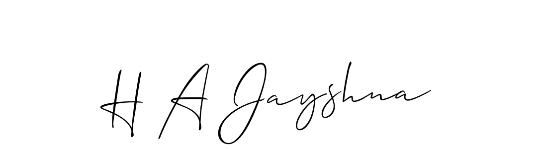 Make a beautiful signature design for name H A Jayshna. With this signature (Allison_Script) style, you can create a handwritten signature for free. H A Jayshna signature style 2 images and pictures png