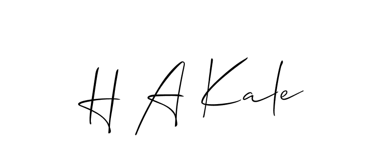 Use a signature maker to create a handwritten signature online. With this signature software, you can design (Allison_Script) your own signature for name H A Kale. H A Kale signature style 2 images and pictures png