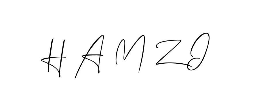 How to make H A M Z I name signature. Use Allison_Script style for creating short signs online. This is the latest handwritten sign. H A M Z I signature style 2 images and pictures png