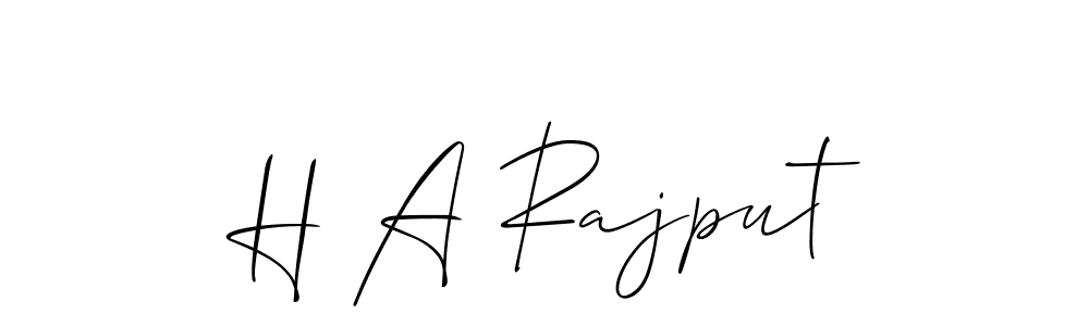 Also You can easily find your signature by using the search form. We will create H A Rajput name handwritten signature images for you free of cost using Allison_Script sign style. H A Rajput signature style 2 images and pictures png