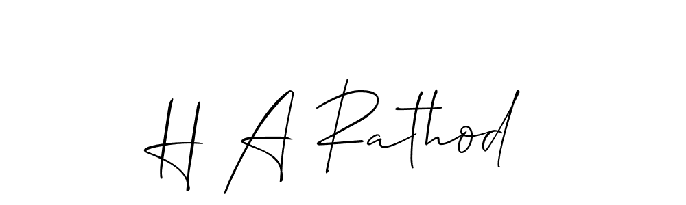 Similarly Allison_Script is the best handwritten signature design. Signature creator online .You can use it as an online autograph creator for name H A Rathod. H A Rathod signature style 2 images and pictures png