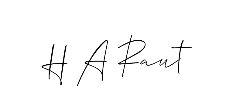 H A Raut stylish signature style. Best Handwritten Sign (Allison_Script) for my name. Handwritten Signature Collection Ideas for my name H A Raut. H A Raut signature style 2 images and pictures png